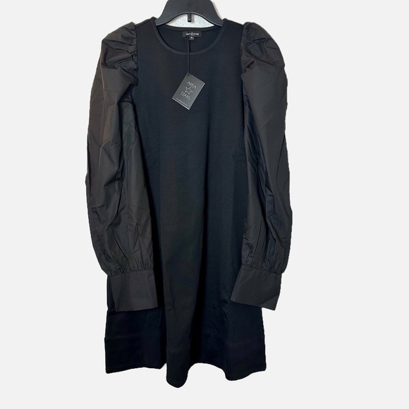 NWT Area Stars Puff Sleeve Shift Dress in Black - Picture 4 of 7